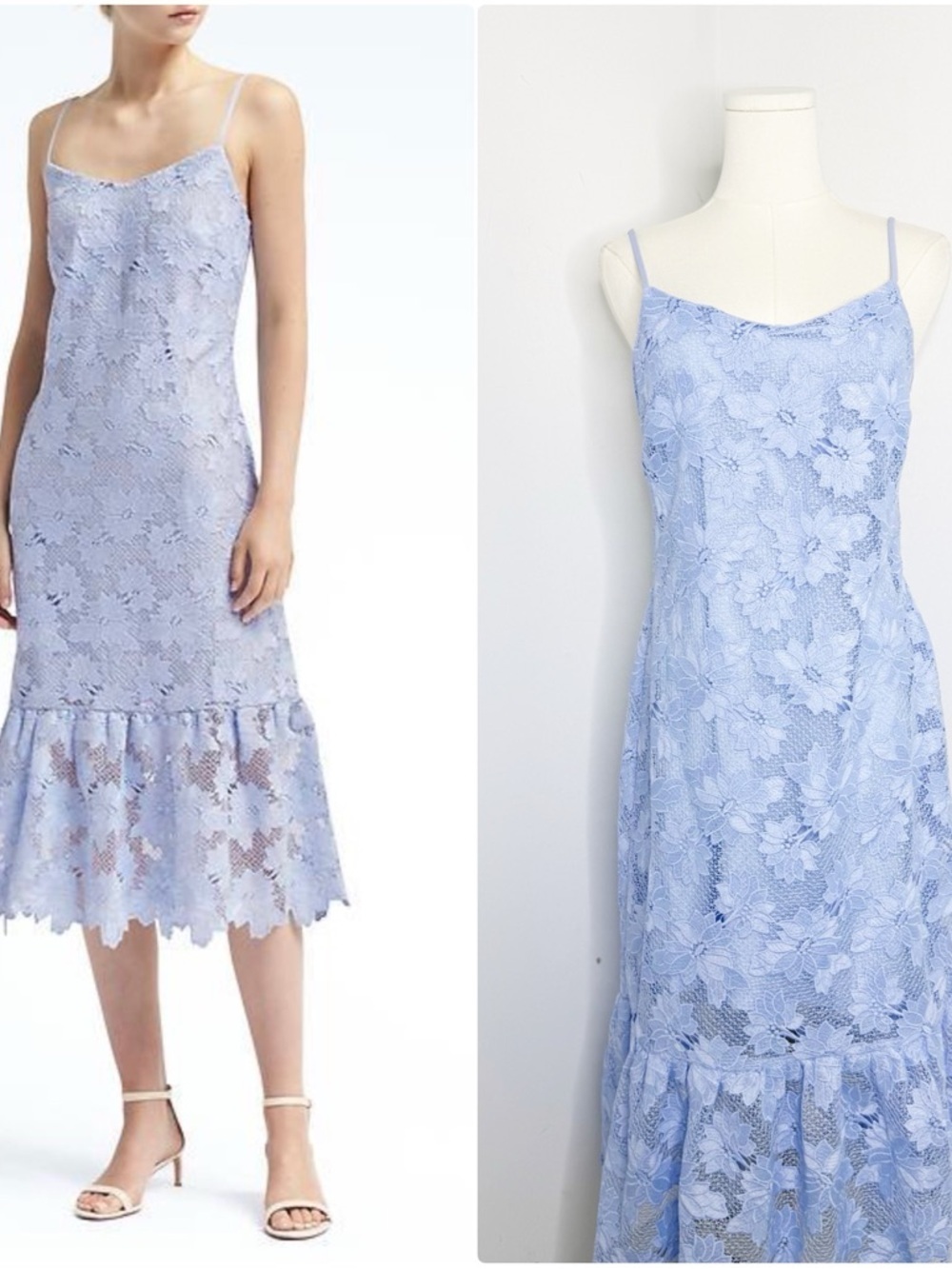 Banana Republic Blue Lace Midi Dress Size 4 NWT Limited Edition